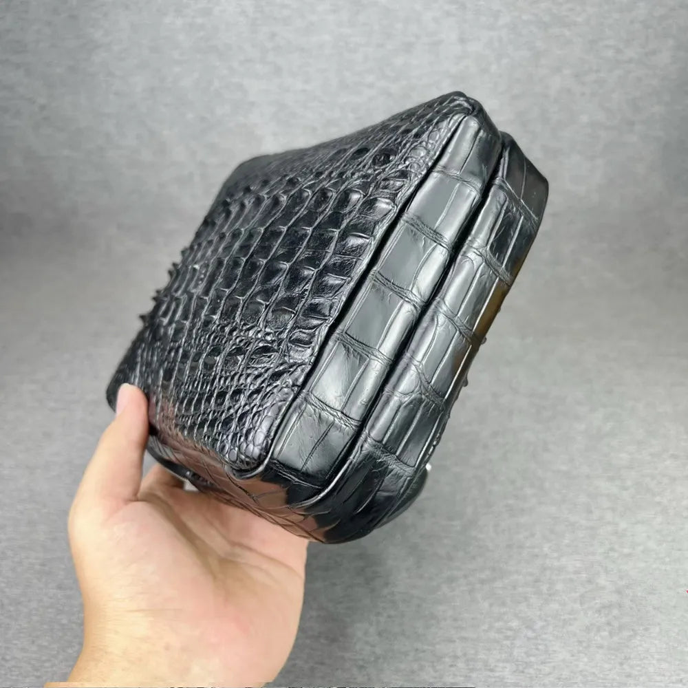Crocodile Leather Cross-Body Bag for Men – Travel Shoulder Bag