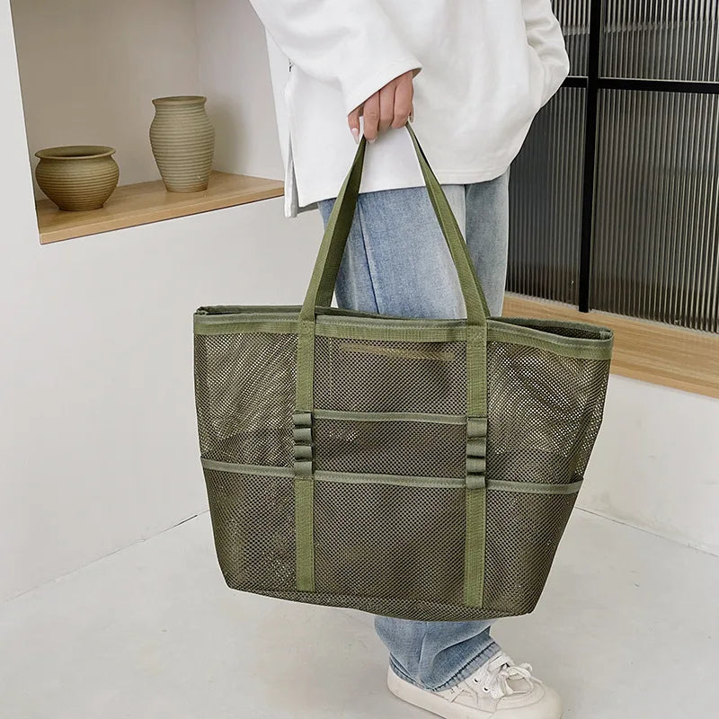 Oversized Mesh Tote Bag Women's Large Beach Shopper