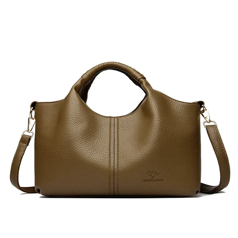Soft Leather Tote Handbag – Women's Luxury Shoulder & Crossbody Bag