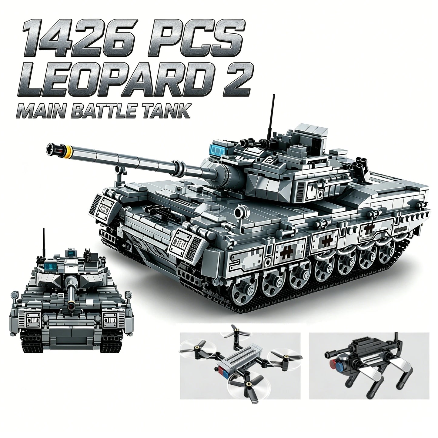 Leopard 2A7 Main Battle Tank Building Blocks Set – 1422 Pcs Military Bricks Model