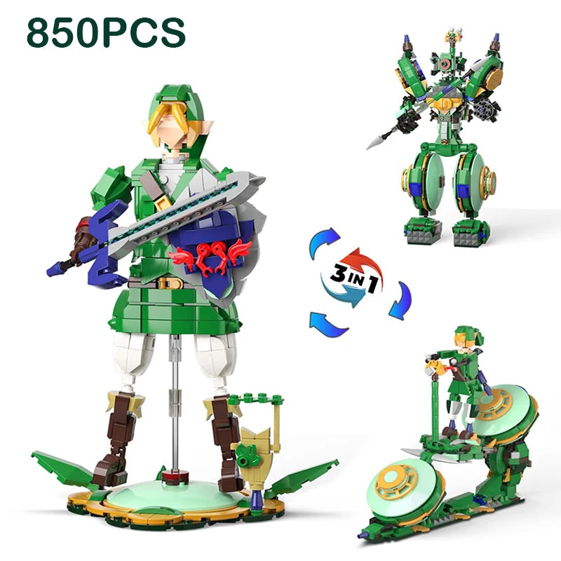Legend of Zelda Link 3-in-1 Building Block Figure – 850 Pieces