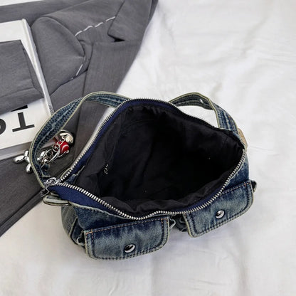Retro Denim Crossbody Bag – Y2K Underarm Purse for Women