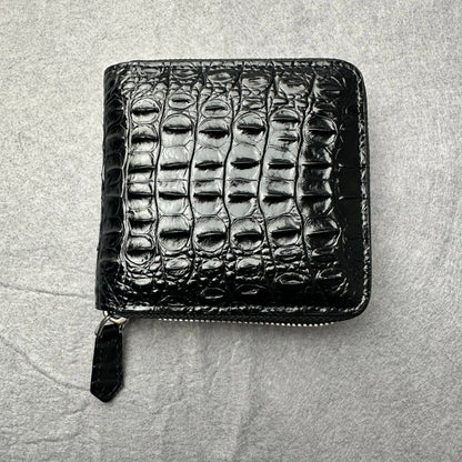 Genuine Crocodile Leather Men's Zip Wallet – Multi-Function Bifold