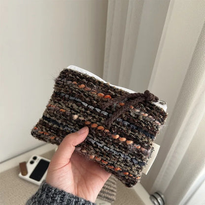 Retro Plaid Mini Cosmetic Pouch – Women's Makeup Organizer Bag