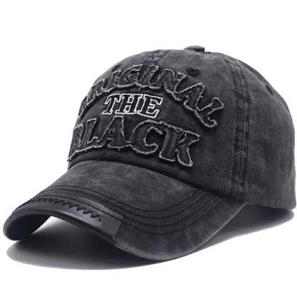 Unisex Vintage Baseball Cap Cotton Hats Men Women Casual 3d Black Letter Embroidery Outdoor Sports