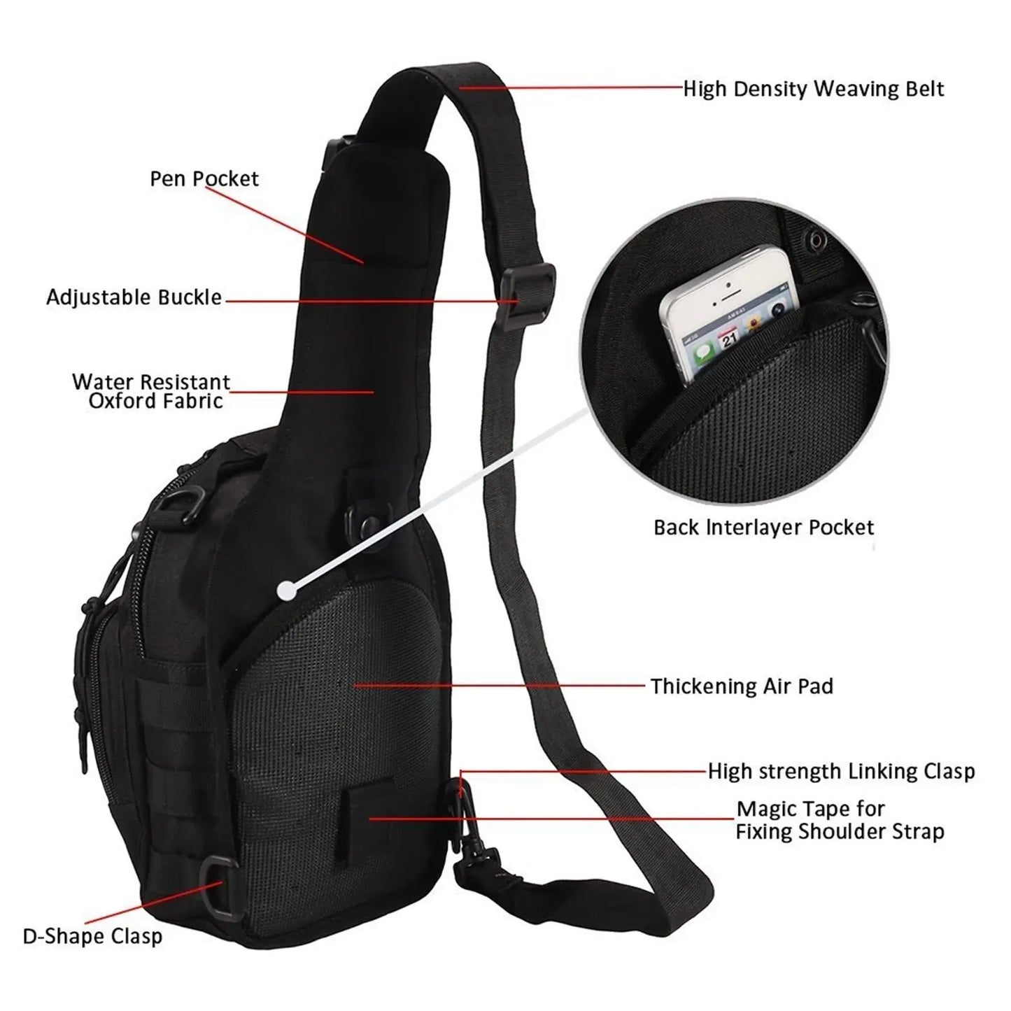 Tactical Sling Daypack – Outdoor Shoulder Bag