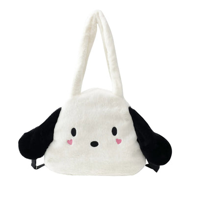 Cute Plush Shoulder Bag Women Large Capacity Furry Tote Handle Comfortable Versatile Texture
