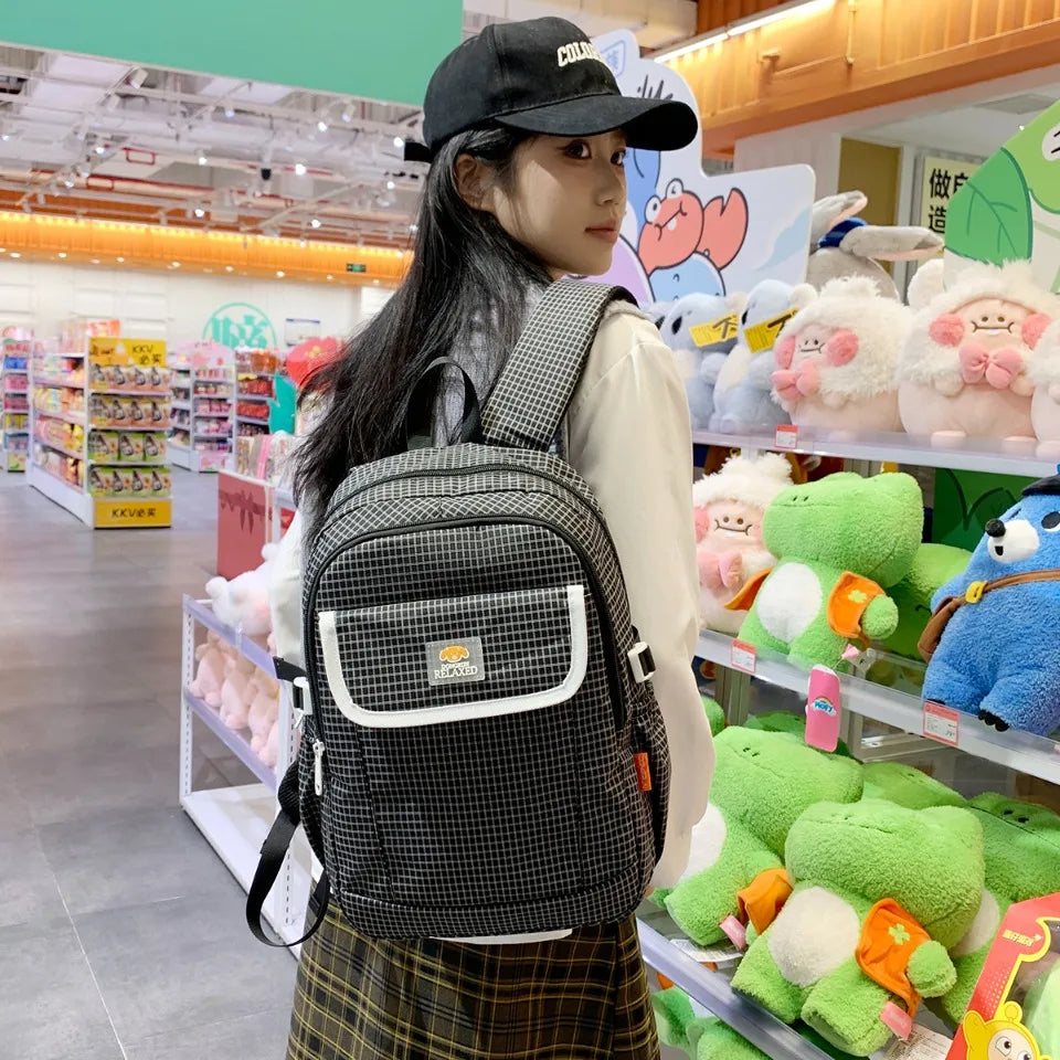 Nylon Women Backpack – Large Capacity Water-Resistant School & Travel Bag