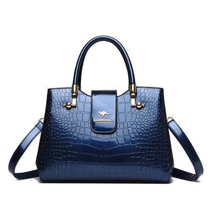 Patent Leather Crocodile Tote Handbag for Women