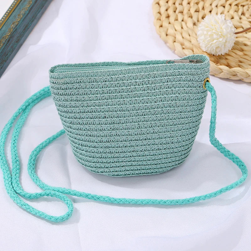 Straw Woven Crossbody Bag – Summer Beach Shoulder Bag