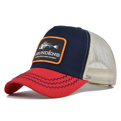 Fishing Embroidery Baseball Cap – Unisex Mesh Snapback Hat