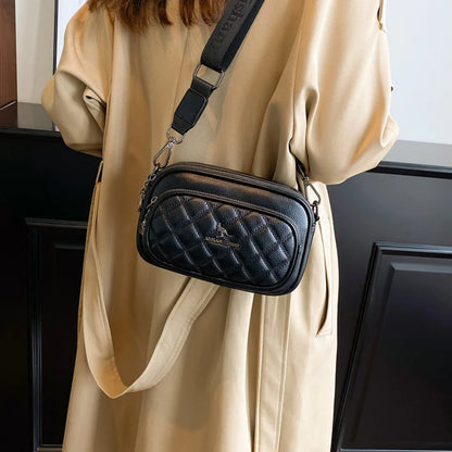 Luxury Quilted Crossbody Bag for Women – Soft PU Leather Shoulder Purse