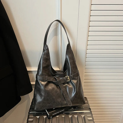 Retro PU Leather Hobo Bag – Large Capacity Shoulder Bag