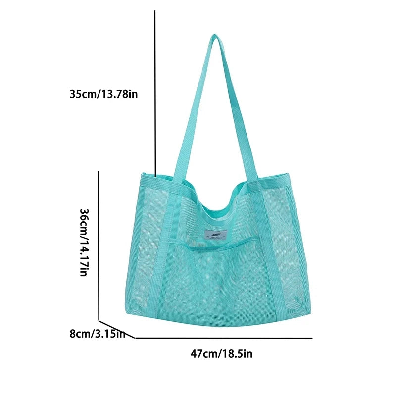 Mesh Tote Bag for Women – Large Beach & Shopping Shoulder Bag
