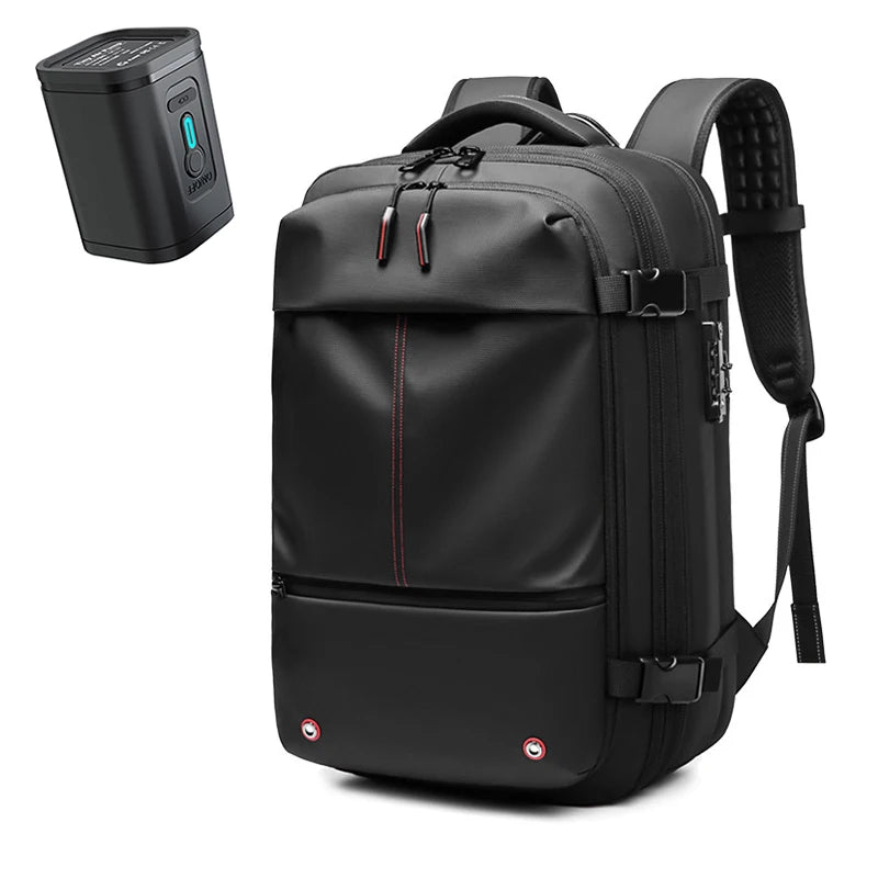 Vacuum Compression Backpack – 17" Laptop, Expandable, Men's Travel