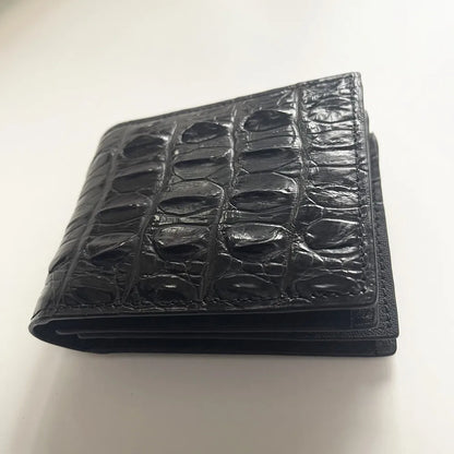 Crocodile Leather Bifold Wallet – Men's Luxury Slim Wallet
