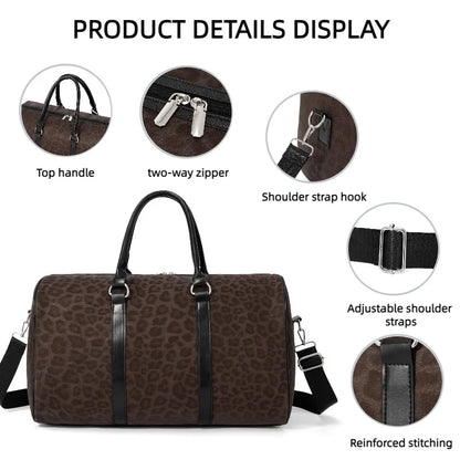Leopard Print Weekender Duffle Bag – Overnight Travel Bag