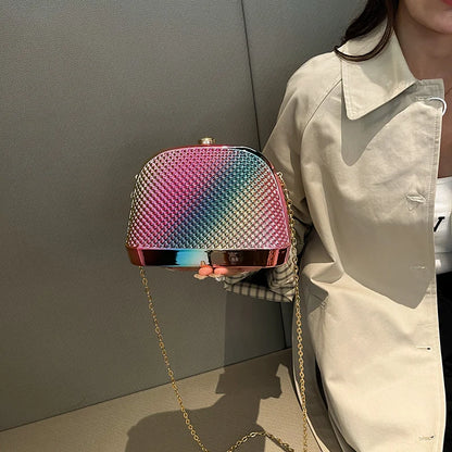 Moods Rainbow Color Luxury Evening Bags Elegant Women Wedding Dinner Party Acrylic Chain Shoulder