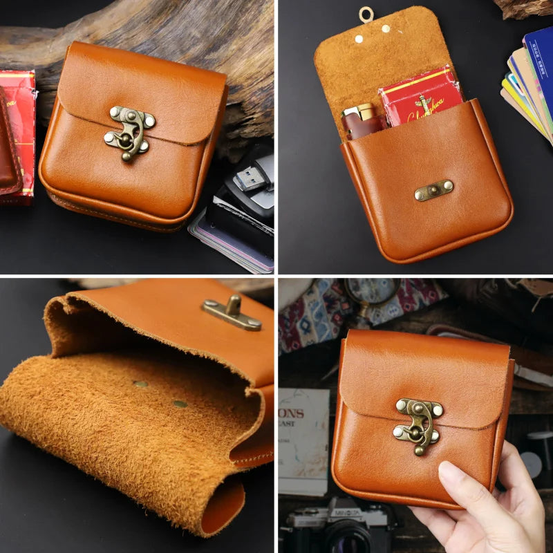 Genuine Leather Belt Bag Waist Pouch for Men