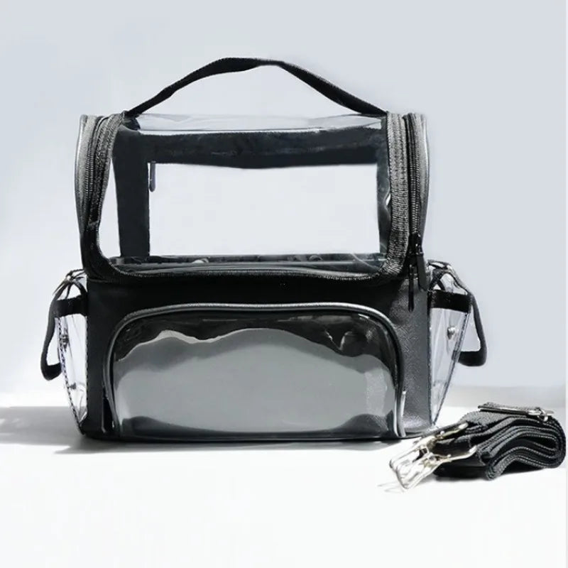 Clear PVC Stadium Approved Tote Bag – Multi-Pocket Crossbody for Women