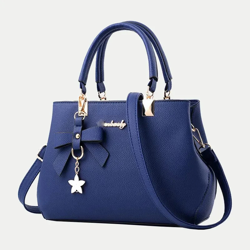 Women's Designer Handbag – Bow Accent & Star Charm Tote