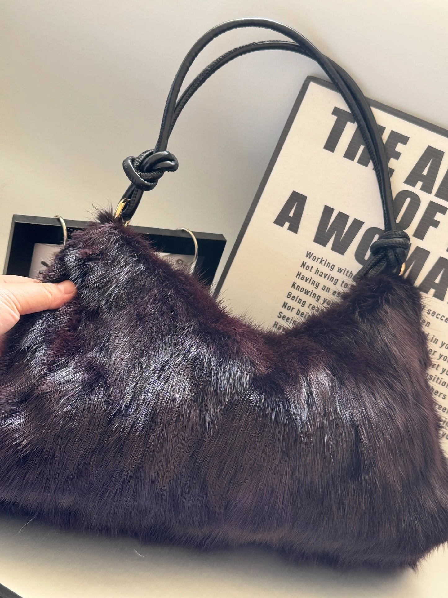 Faux Fur Shoulder Bag – Luxury Women's Crossbody Handbag