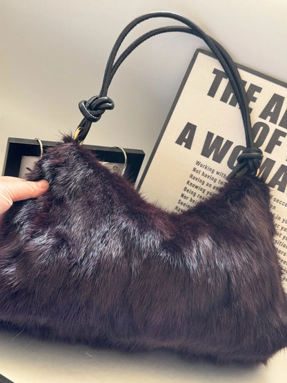 Faux Fur Shoulder Bag – Luxury Women's Crossbody Handbag