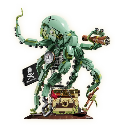 Pirate Octopus Sea Monster Building Blocks – Adventure Treasure Hunt Set