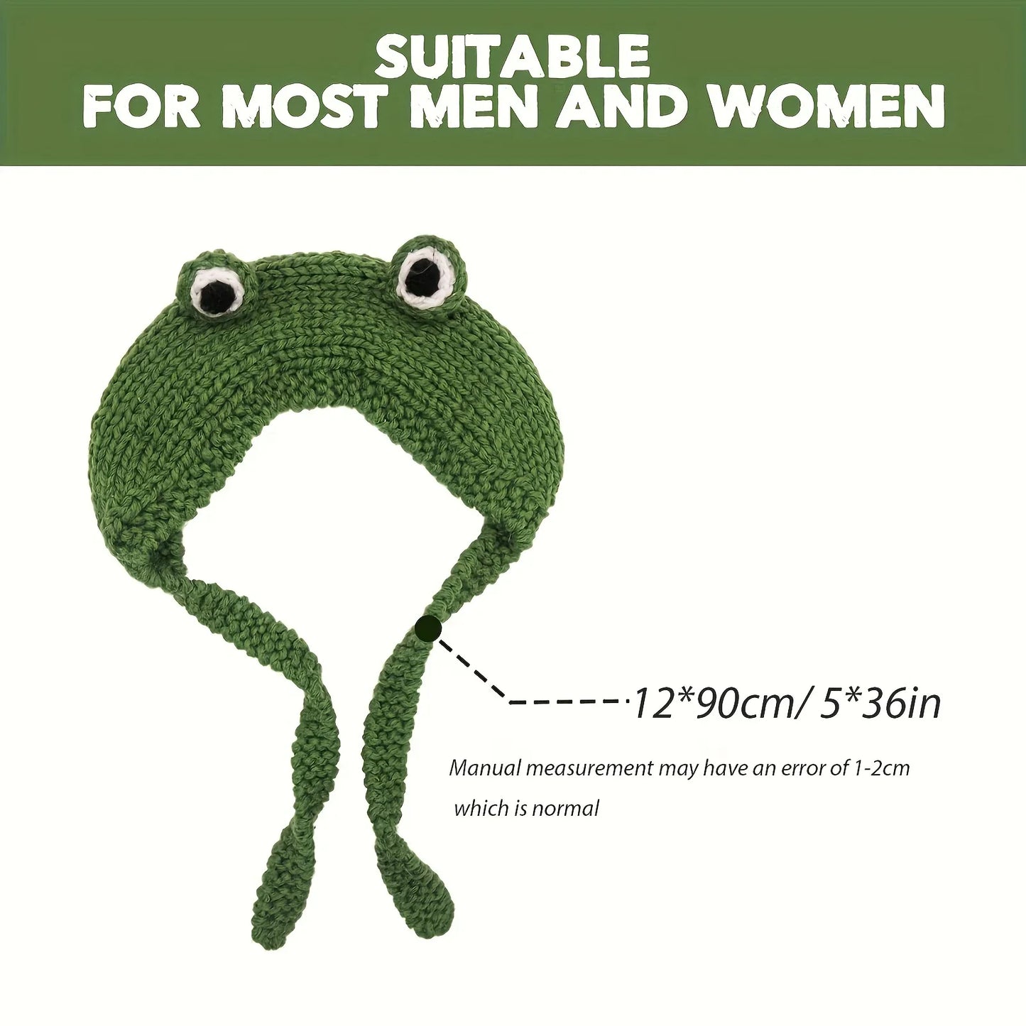 Frog Beanie Hat – Cute Knit Winter Cap with 3D Eyes & Ear Flaps
