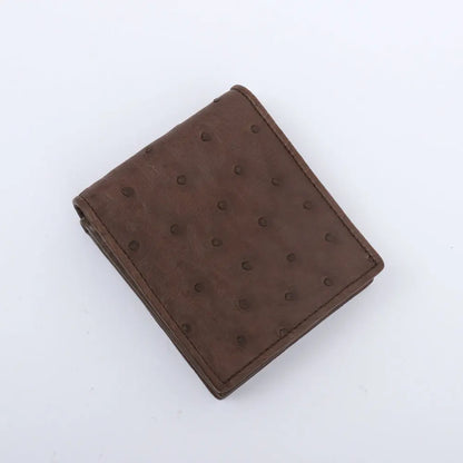 Ostrich Leather Men's Bifold Wallet – Slim Card Holder