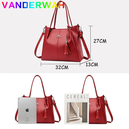 Genuine Leather Handbag – Women's Luxury Shoulder & Crossbody Bag