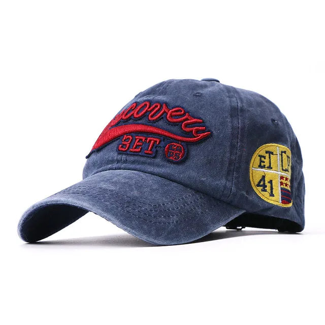 Washed Cotton Baseball Cap – Embroidered Letter W Snapback