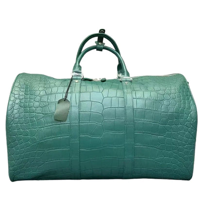 Crocodile Belly Leather Duffle Bag – Men's Luxury Travel Bag