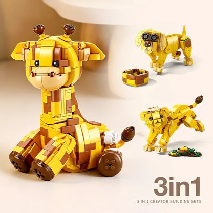 3-in-1 Animal Building Blocks Set – DIY Capybara, Panda, Penguin & More