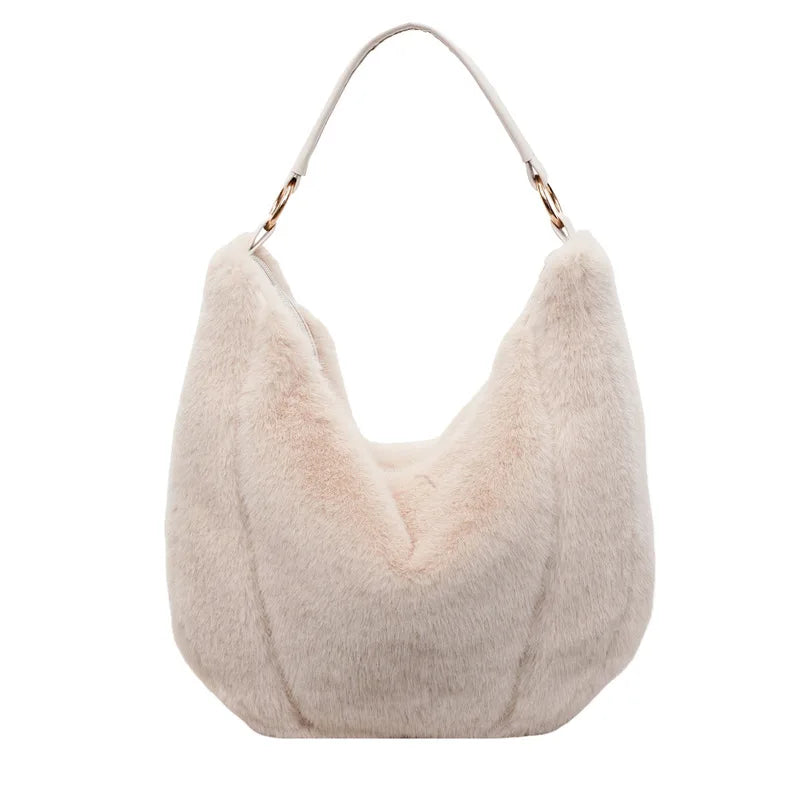 Autumn Winter Fluffy Tote Bag Korean Underarm Large Capacity Foreign Commuter Shoulder Women S
