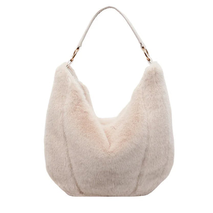 Autumn Winter Fluffy Tote Bag Korean Underarm Large Capacity Foreign Commuter Shoulder Women S