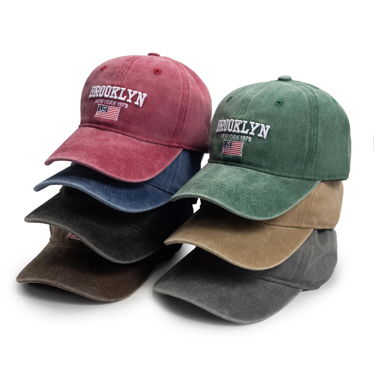 Brooklyn New York 1979 US Flag Embroidered Vintage Baseball Cap