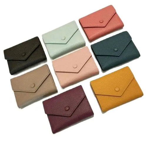 Genuine Leather Trifold Wallet for Women – Slim Cowhide Card Holder