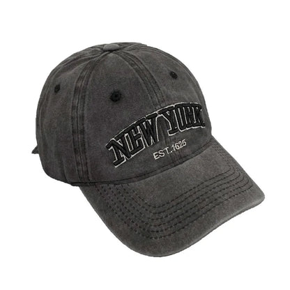 Washed Cotton New York Baseball Cap – Vintage Retro Dad Hat