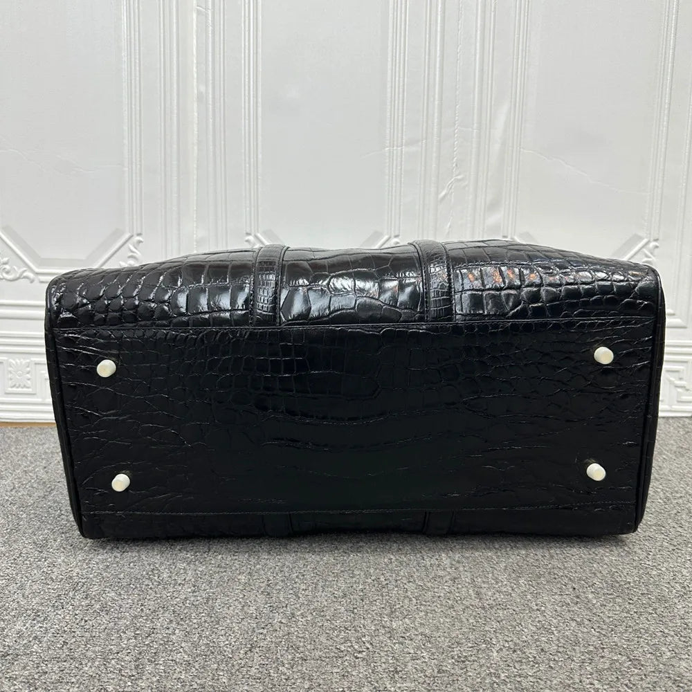 Crocodile Leather Duffle Bag – Luxury Unisex Weekend Travel Bag