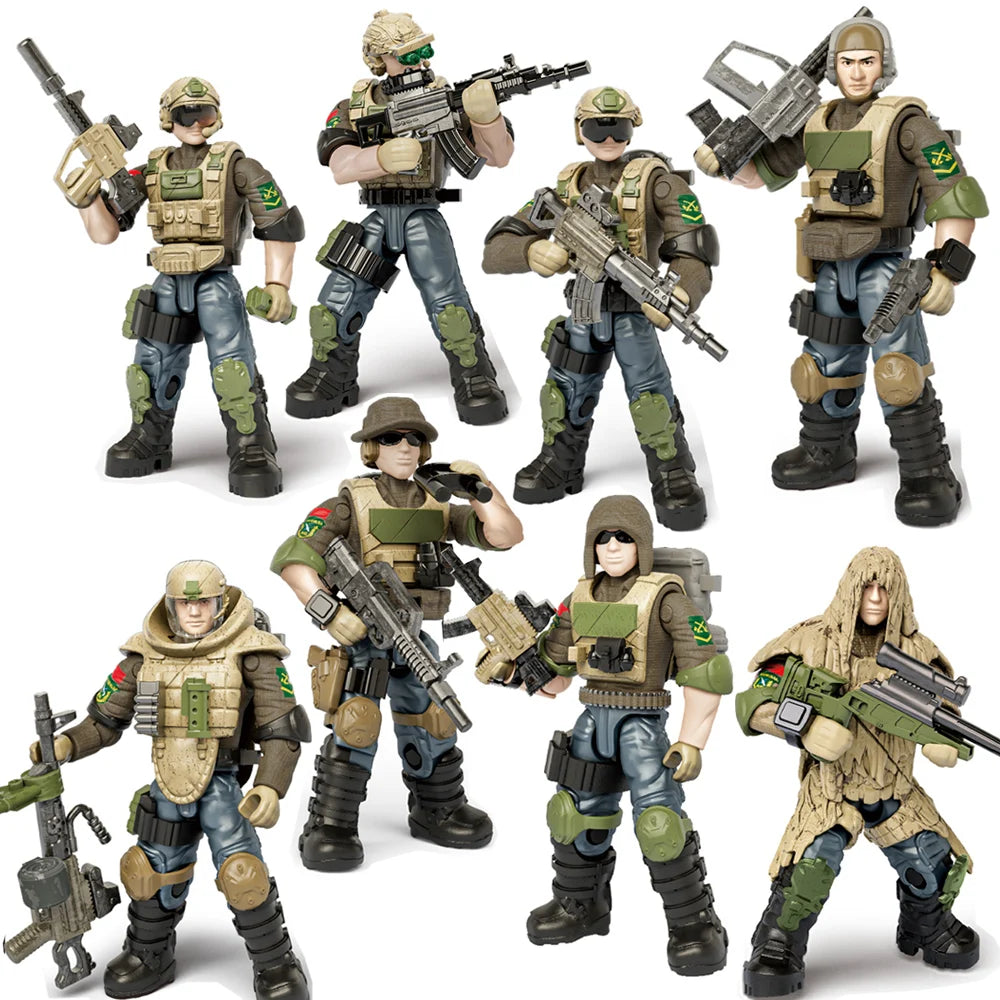 WWII Military Soldier Action Figures Building Blocks Set