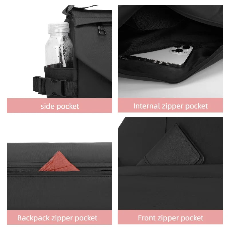 Men's Multi-Compartment Oxford Crossbody Shoulder Bag
