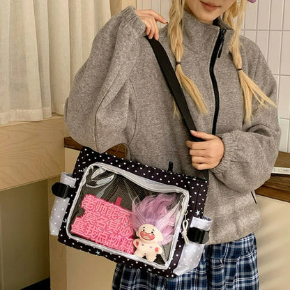 Itabag Large Capacity Crossbody Bag Clear Window Star Print