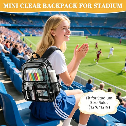 Clear Backpack with Pouch – Waterproof Transparent Stadium Bag