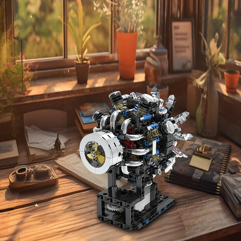 Aircraft Radial Engine Building Blocks – 558 Pcs Motorized Model Kit
