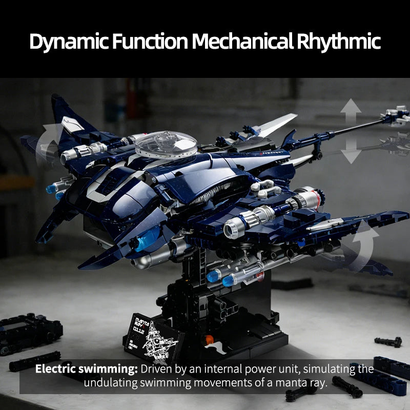 Mechshell Manta Ray Building Blocks Model – 930pcs Sci-Fi Brick Set