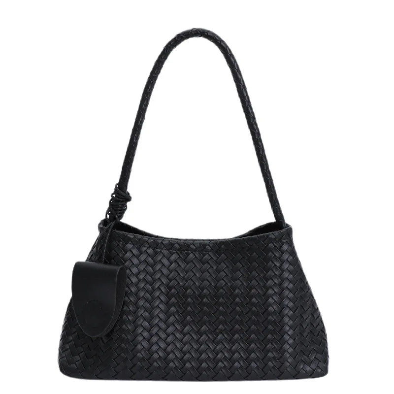 Woven Shoulder Bag for Women – Retro Underarm Handbag