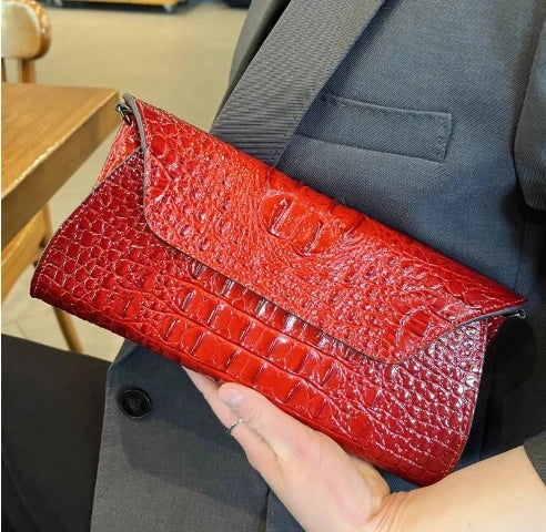 Crocodile Pattern Clutch Envelope Bag for Women