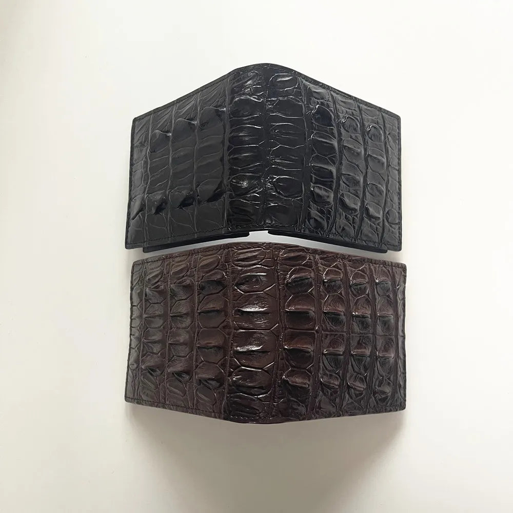 Crocodile Leather Bifold Wallet – Men's Luxury Slim Wallet