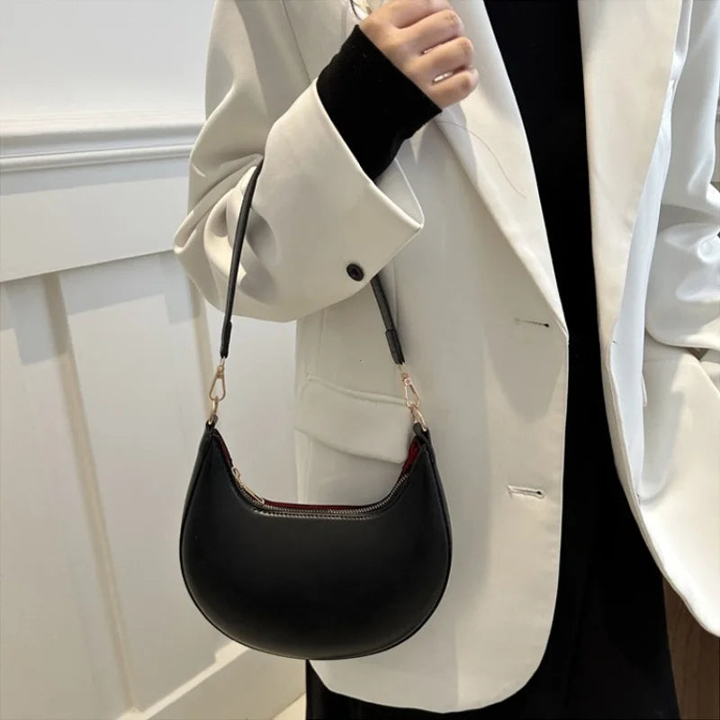 Crescent Shoulder Bag – Luxury Women's Vegan Leather Handbag